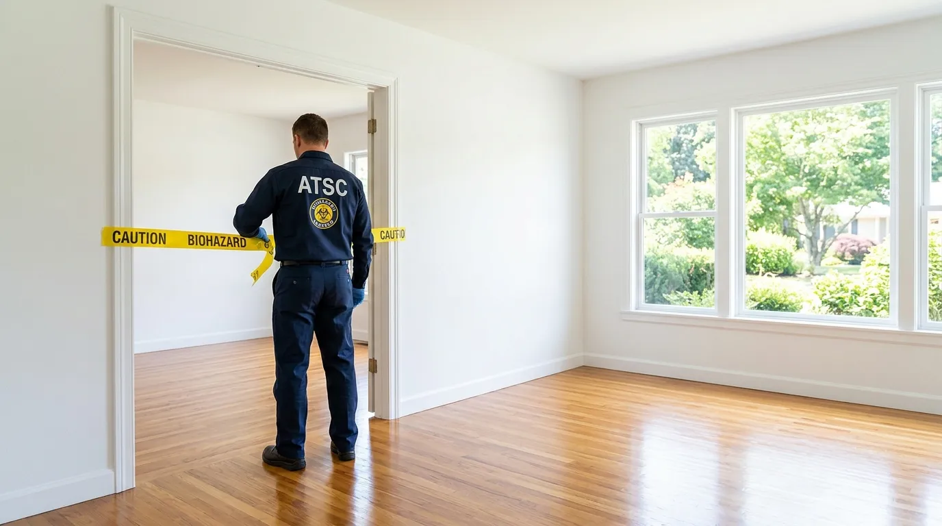 Certified biohazard cleanup crew performing Crime Scene Cleanup in Anderson Mill